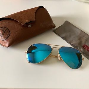 Blue and Gold Aviator Ray-Ban Sunglasses